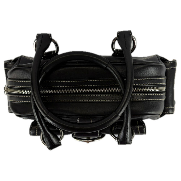 Coach Soho Leather Mini Boston Black Bag 8A10 Bowling Tote Satchel Handbag Y2K - Picture 5 of 16